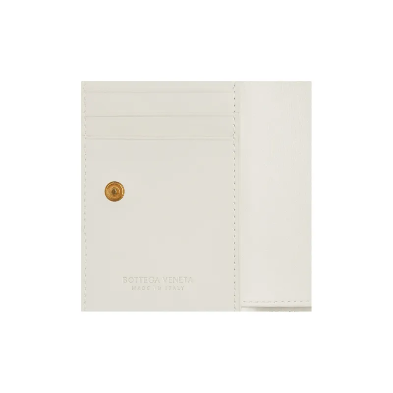 Bottega Veneta Sheepskin Wallet Trumpets Women's White-4