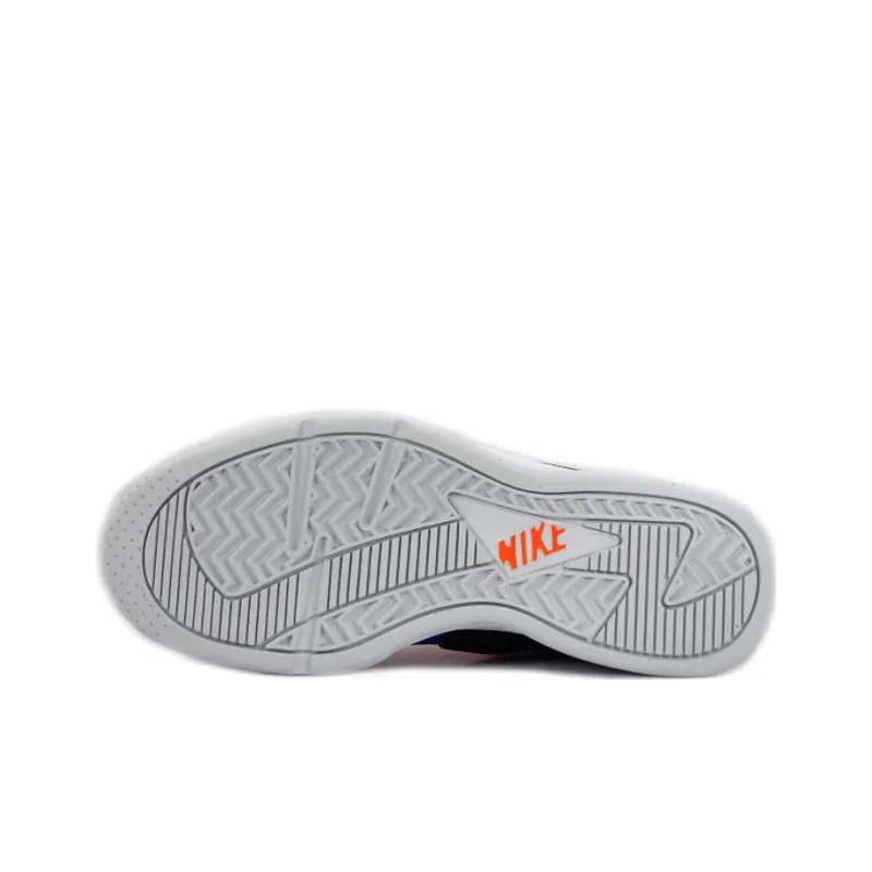 Nike Air Flight Huarache Anti Slip Wear Resistant Mid Top Vintage Basketball Shoes Men's Blue/Orange/Black-4