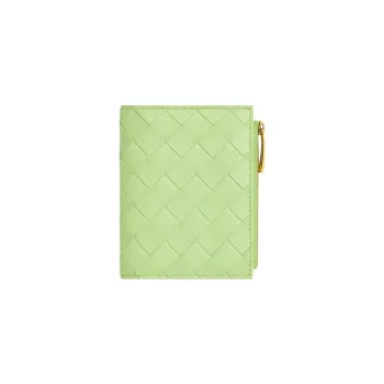 Bottega Veneta Lambskin Wallet Small Size Women's Light Green