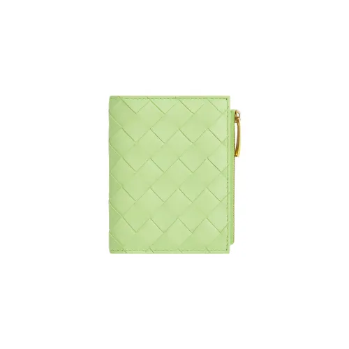 Bottega Veneta Lambskin Wallet Small Size Women's Light Green
