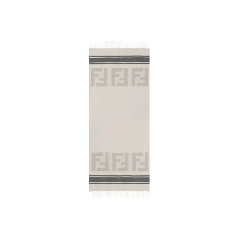 FENDI Monogrammed Stripe Patterned Scarf-0