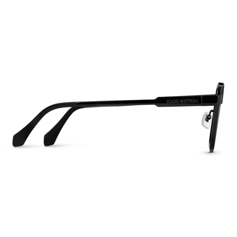 LOUIS VUITTON 1.1 EVIDENCE Plate Frame Irregular Shape Sunglasses Men's Black-2
