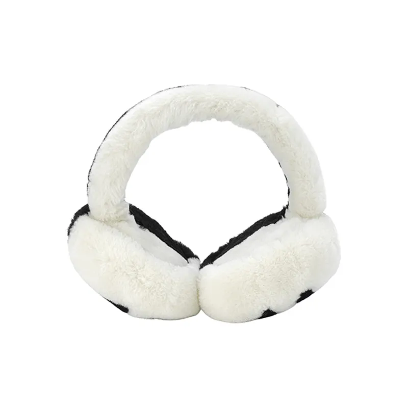 CHANEL Double-Sided Shearling And Lambskin Earmuffs Unisex Black/White-2