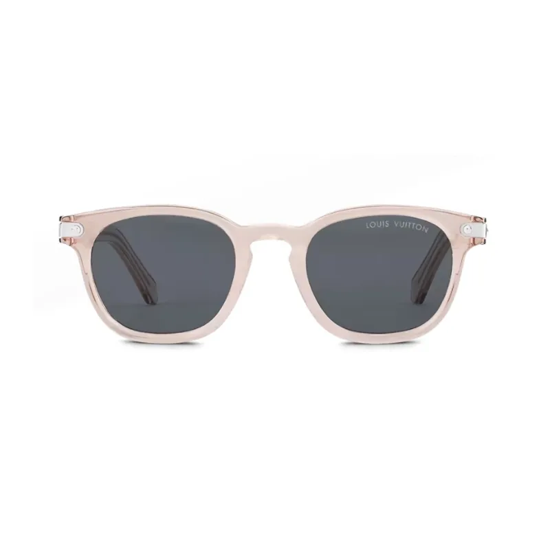 LOUIS VUITTON Signature Plate Frame Irregular Shape Sunglasses Men's Pink-0