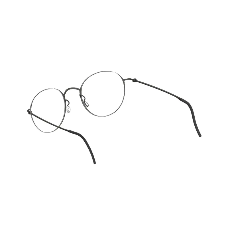 LINDBERG Titanium Round Eyeglass Frames Unisex Black-0