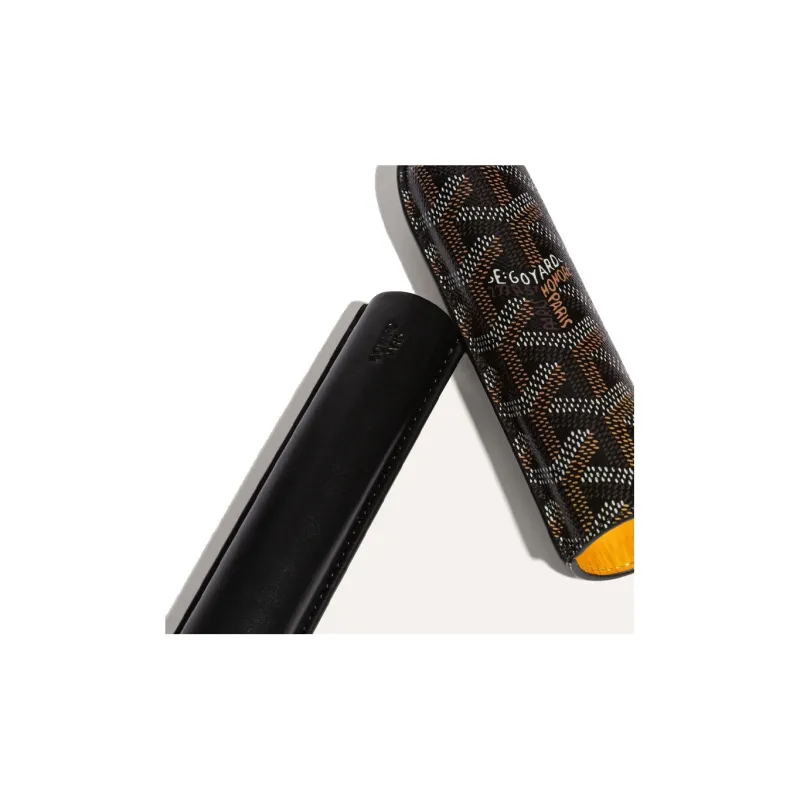 GOYARD Churchill Canvas With Calfskin Dog's Teeth Cigar Box Accessories Unisex Black-1