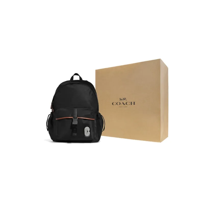 COACH Ma Nylon With Cow Leather Backpack Large Size Men's Miami Red/Black-4