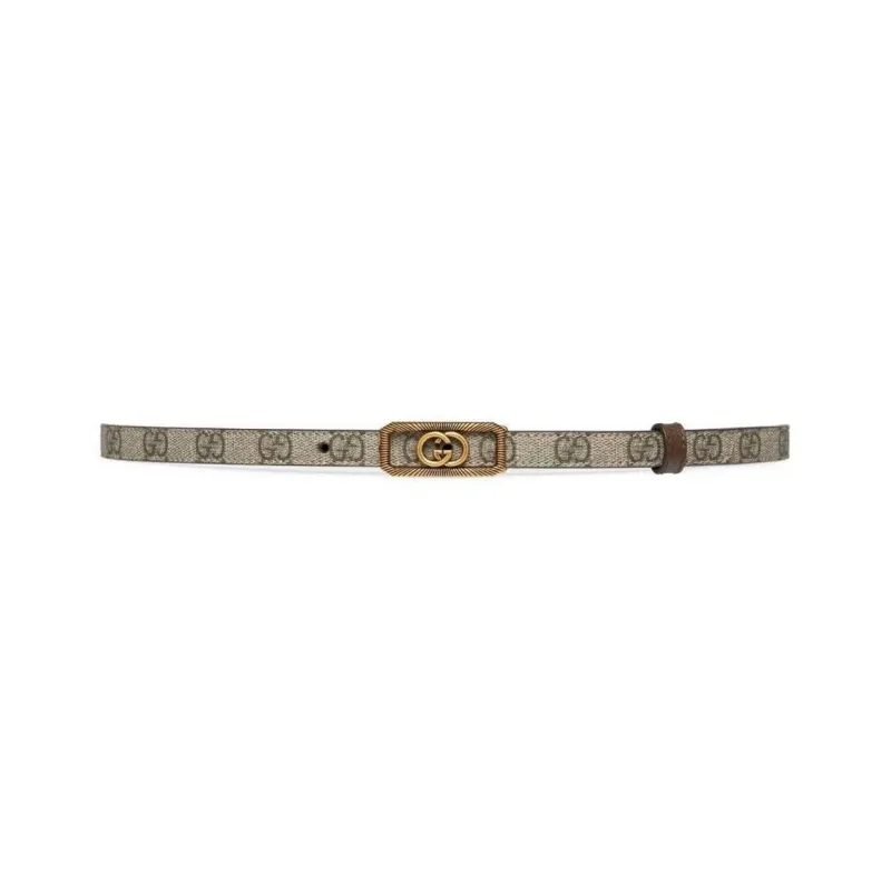 GUCCI Interlocking G Buckle Thin Belt-0