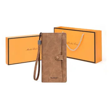MashaLanti Leather Clutch Coin Purse Wallet Men's Coffee