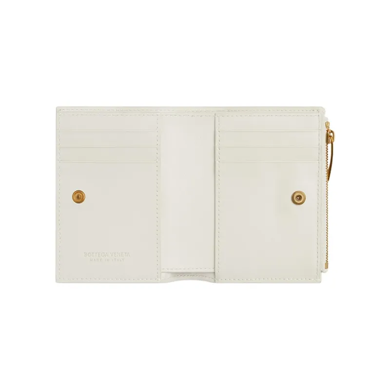 Bottega Veneta Sheepskin Wallet Trumpets Women's White-3