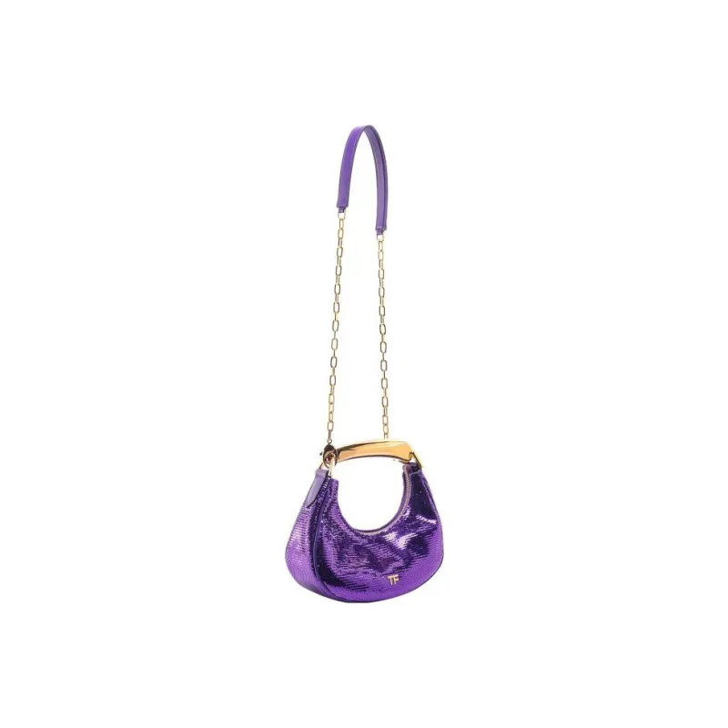TOM FORD Cow Leather Shoulder Bag Crossbody Bag Handbag Mini Women's Orchid Purple-2