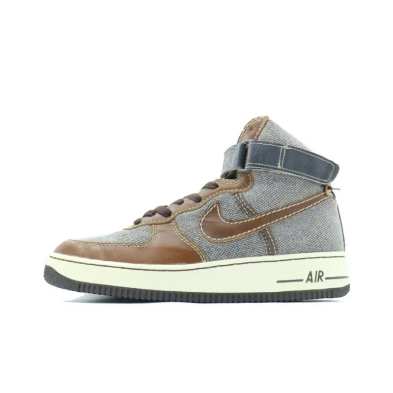 Nike Air Force 1 Premium Coverage High-Top Skateboard Shoes Men's Brown-0