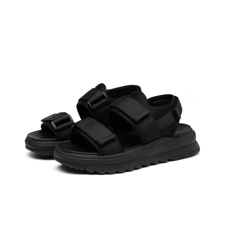 SANGUSANXIN Adjustable Hook and Loop Lightweight Sandal Men's Black-1