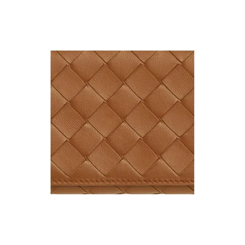 Bottega Veneta Large Flap Wallet Intreccio Wood-3