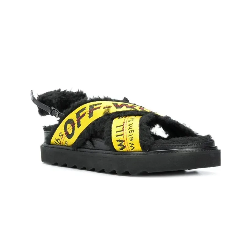 OFF-WHITE Strap Sandals Women's Black Yellow-1