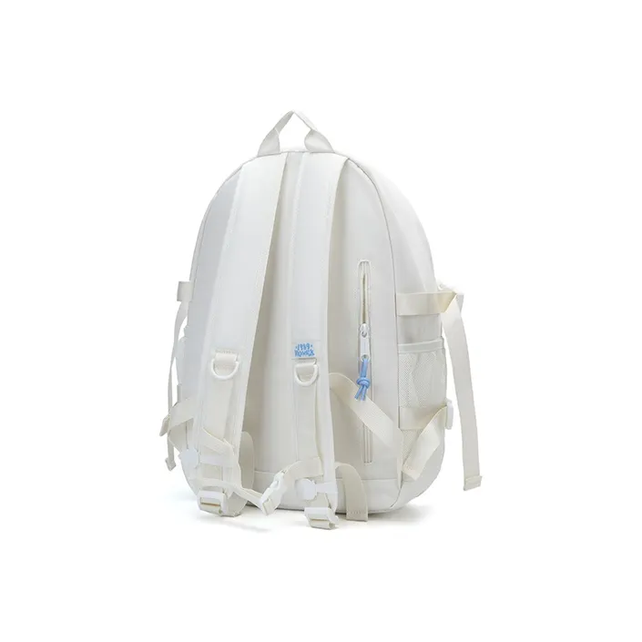 VANWALK Nylon Fabric Backpack Unisex White-1
