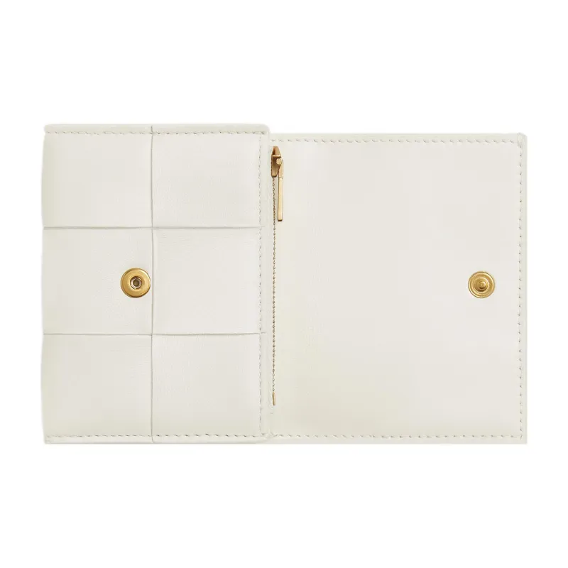 Bottega Veneta Sheepskin Wallet Small Size Women's White-2