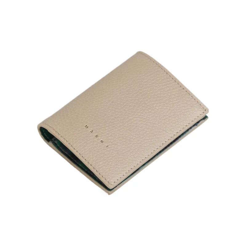 MARNI Leather Wallet, Card Holder Women's Light Brown-4