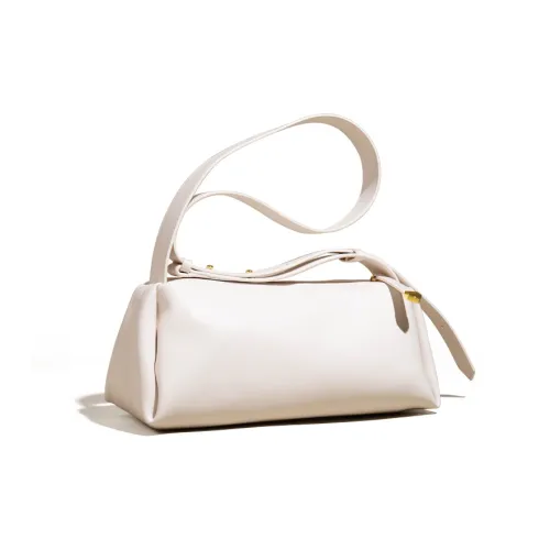 MISS MUSI Cow Leather Shoulder Bag Women's White/Black/Apricot