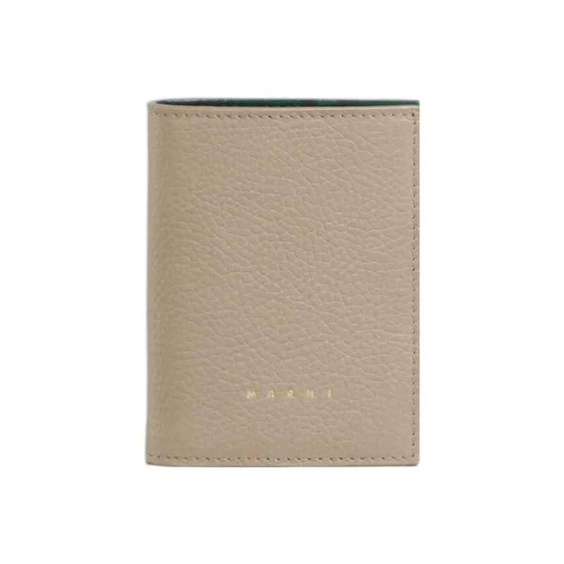 MARNI Leather Wallet, Card Holder Women's Light Brown-0