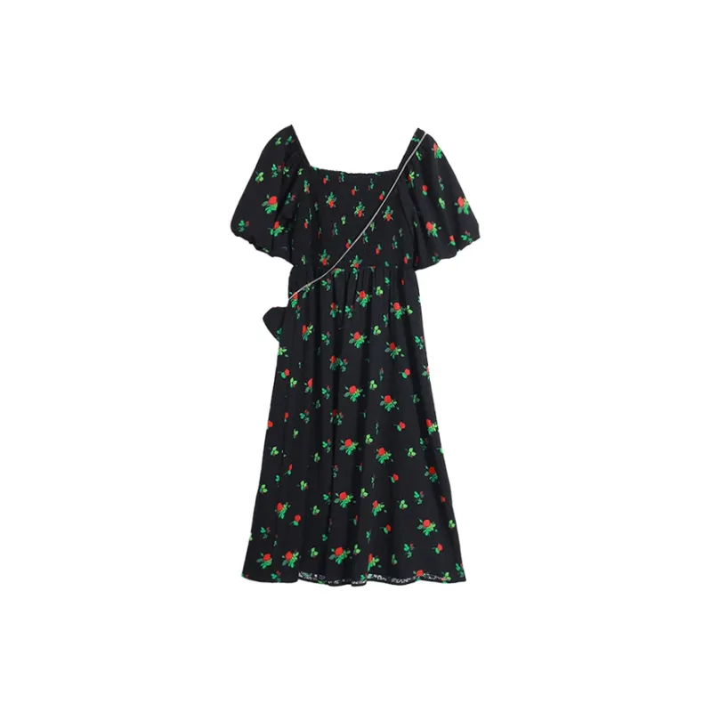 SETIROM Short Sleeved Dresses Women's Black-1