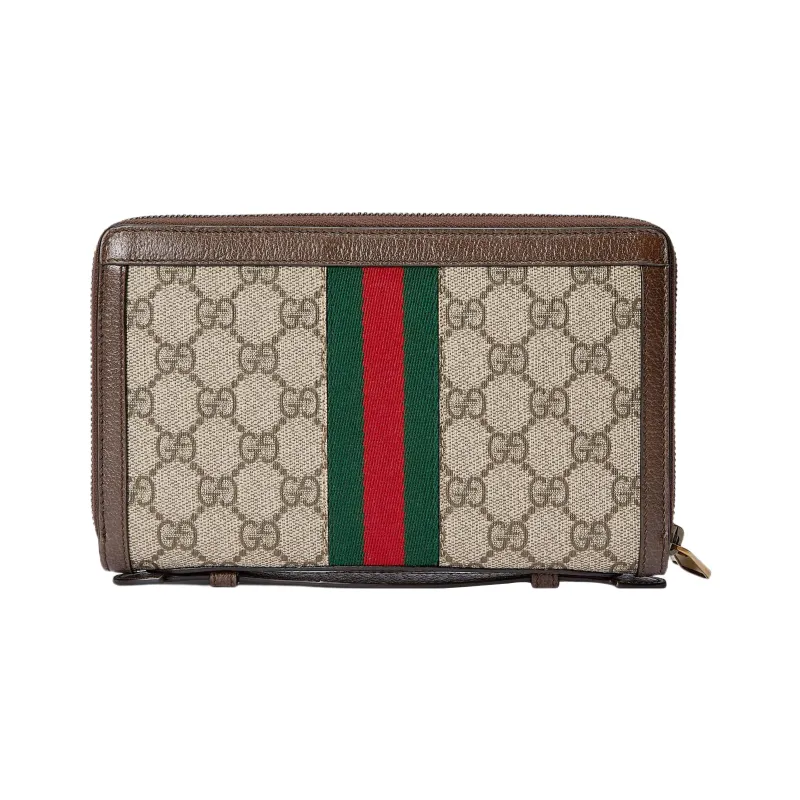 GUCCI Ophidia Canvas With Leather Canvas Bag Travel Bag Women's Beige/Ebony-5