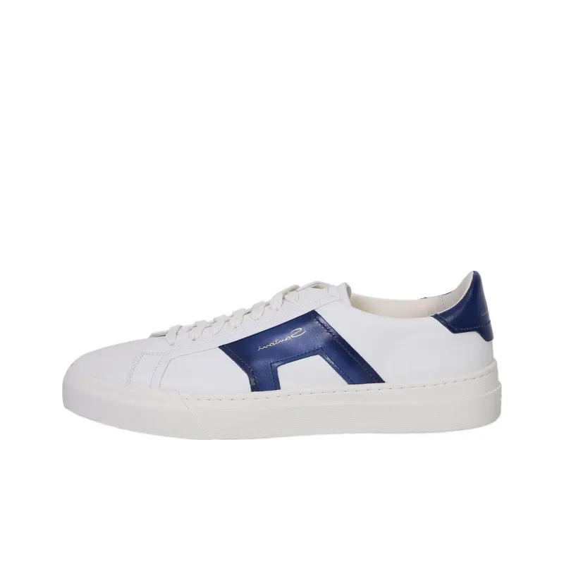 Santoni Shock Absorbers With Slip Resistant Features Low Top Casual Shoes Men's White Blue-0