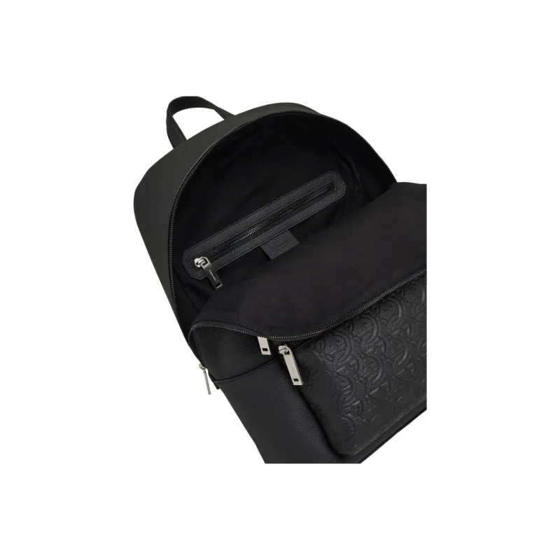 FERRAGAMO Cow Leather Backpack Regular Men's Black-5