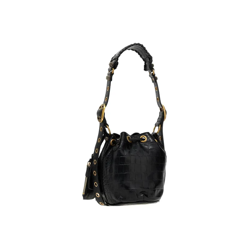 Balenciaga Le Cagole Cow Leather Bucket Bag Handbag Shoulder Bag Women's Black-1