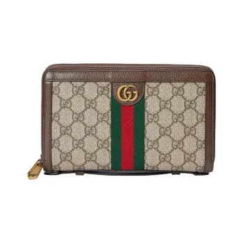 GUCCI Ophidia Canvas With Leather Canvas Bag Travel Bag Women's Beige/Ebony