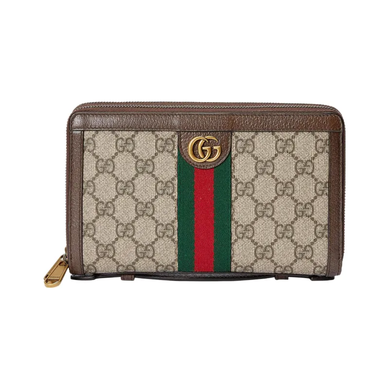 GUCCI Ophidia Canvas With Leather Canvas Bag Travel Bag Women's Beige/Ebony-0