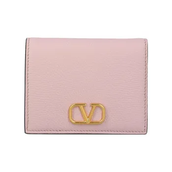 Valentino Vlogo Cow Leather Wallet, Card Holder Regular Women's Pink