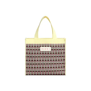 MARNI Polyester Tote Bag Shopping Bag Handbag Medium Size Women's Light Yellow/Brown/Pink