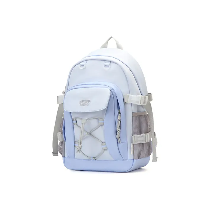 VANWALK Nylon Fabric Backpack Unisex White-4