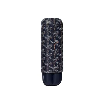 GOYARD Churchill Canvas With Calfskin Dog's Teeth Cigar Box Accessories Unisex Marine Blue