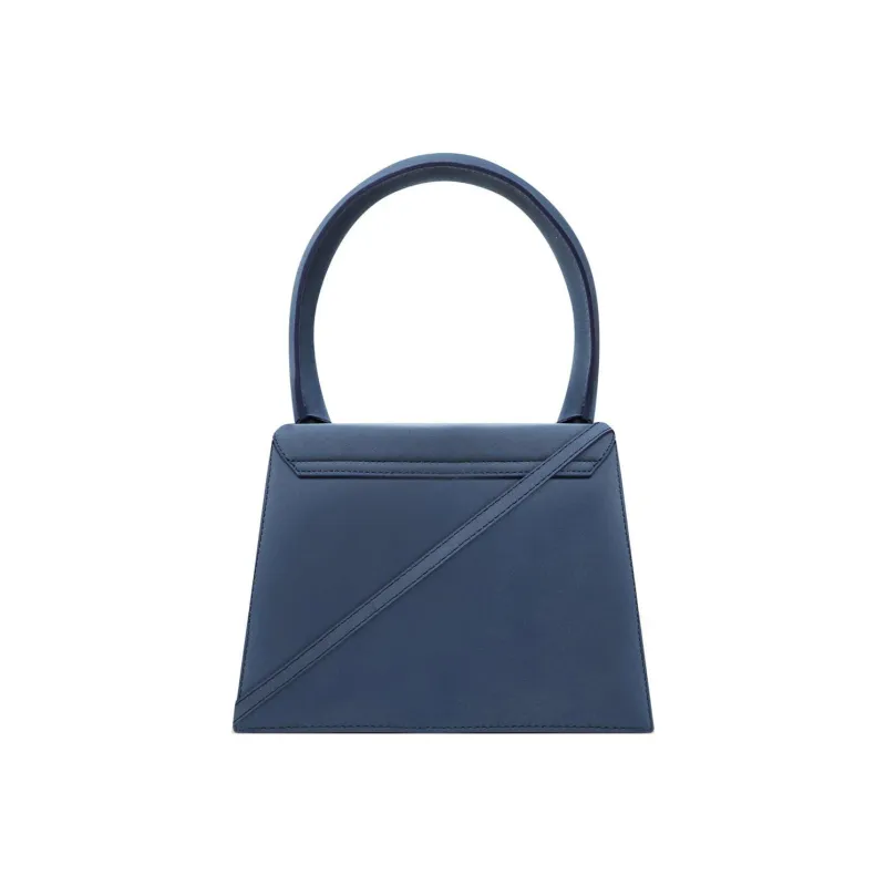 Jacquemus Cow Leather Shoulder Bag Crossbody Bag Handbag Medium Size Women's Blue-4