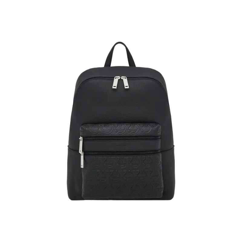 FERRAGAMO Cow Leather Backpack Regular Men's Black-0