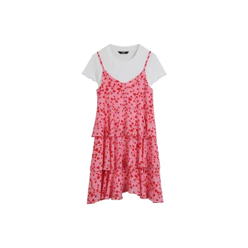 ELF SACK Short-Sleeved Dresses Women's Pink Heart