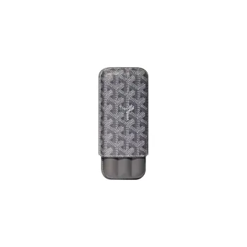 GOYARD Churchill Canvas With Heifer Skin Dog's Teeth Cigar Box Bag Merch Unisex Gray