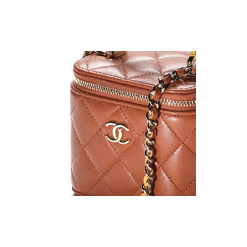CHANEL Sheepskin Multicolor Box Bag, Handbag, Shoulder Bag, Crossbody Bag Trumpets Women's Light Brown & Yellow-4