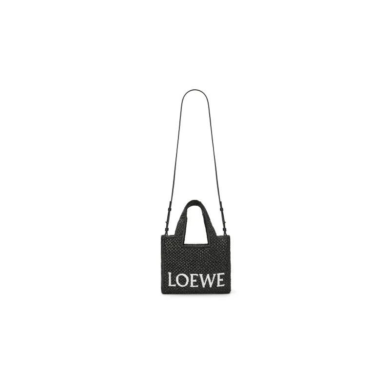 LOEWE Raffia Fiber Tote Bag, Shopping Bag, Handbag Small Size Women's Black-1