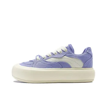 LiNing Puff Platform Slip Resistant Low Top Casual Shoes Women's Purple White