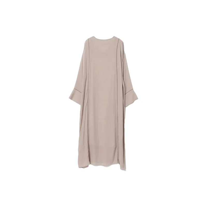 Beams Long Sleeved Dresses Women's Pink Beige-1