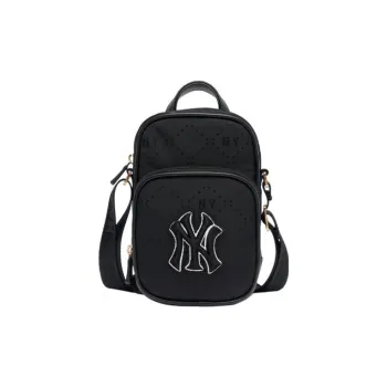 MLB New York Yankees Nylon Cell Phone Pouch, Crossbody Bag Regular Unisex Black