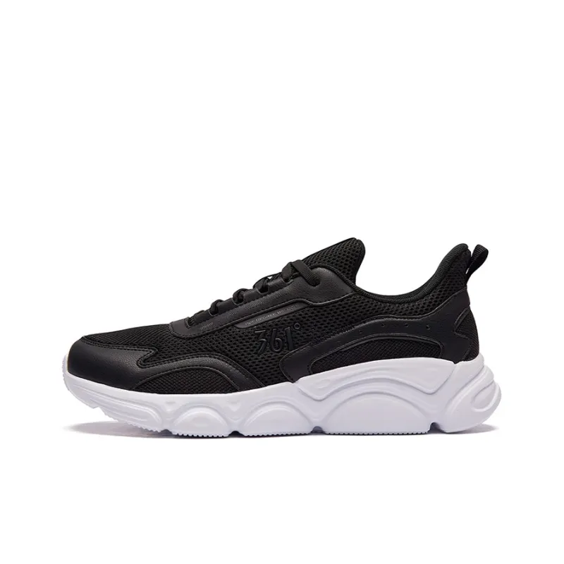 361° Breathable And Wear resistant Low Top Running Shoes Men's Black White-0