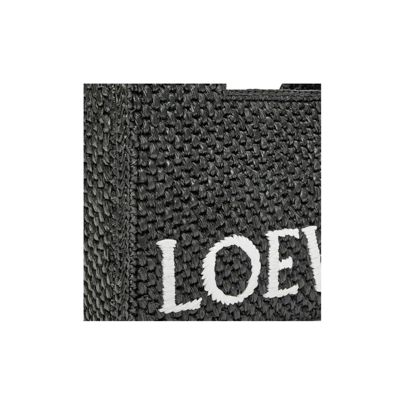 LOEWE Raffia Fiber Tote Bag, Shopping Bag, Handbag Small Size Women's Black-5