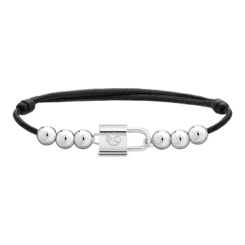 LOUIS VUITTON SiLOUIS VUITTONer Lockit Beads Bracelet SiLOUIS VUITTONer And Blue Polyester Cord