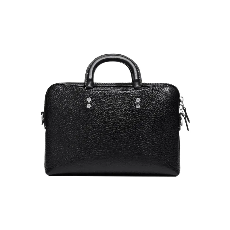COACH X Basquiat Rogue Refined Pebble Leather Briefcase Shopping Bag Men's Black-2