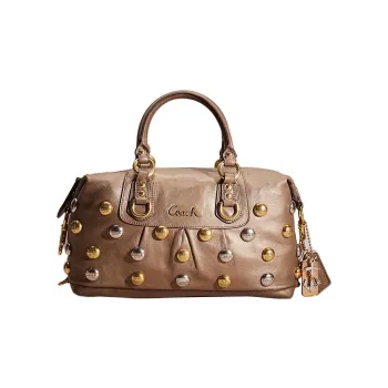 COACH Ashley Leather Travel Bag Handbag Shoulder Bag Women's