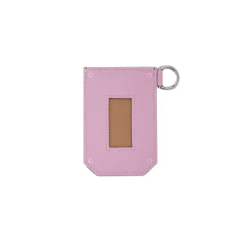 HERMES Swift Calfskin With Mysore Goat Skin Card Holder Women's Maraschino Tea Color/Chrysanthemum Purple